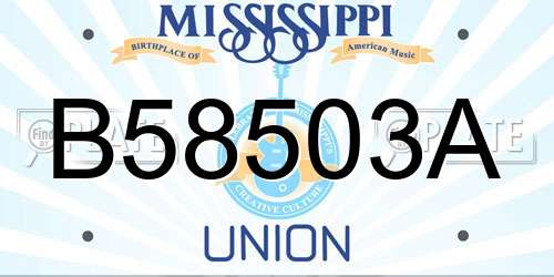 B58503A Mississippi License Plate