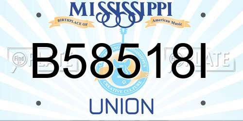 B58518I Mississippi License Plate