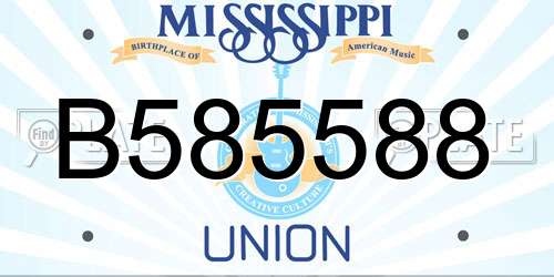 B585588 Mississippi License Plate