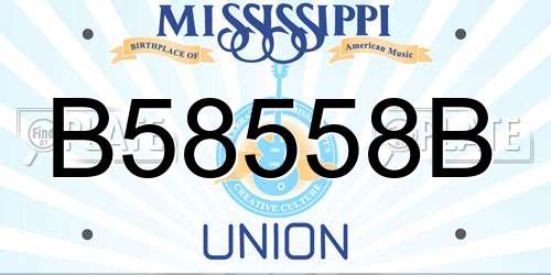 B58558B Mississippi License Plate