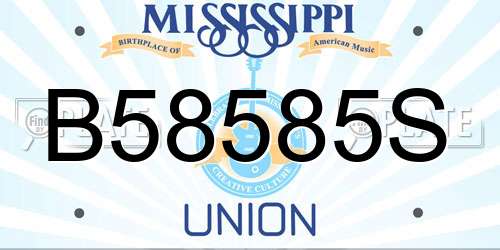 B58585S Mississippi License Plate