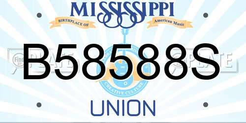 B58588S Mississippi License Plate