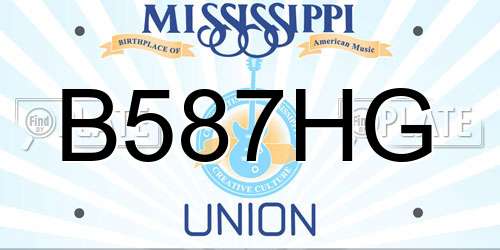 B587HG Mississippi License Plate