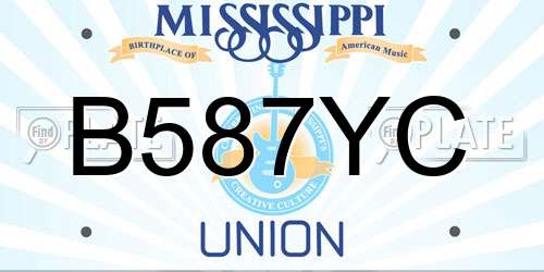 B587YC Mississippi License Plate
