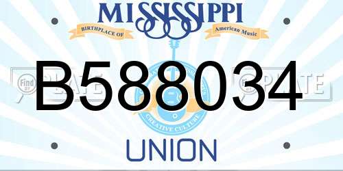 B588034 Mississippi License Plate