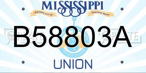 B58803A Mississippi License Plate