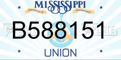 B588151 Mississippi License Plate