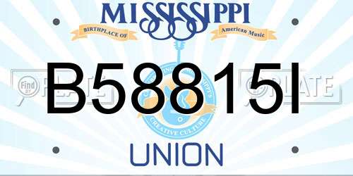 B58815I Mississippi License Plate