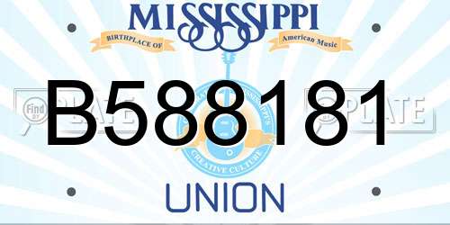 B588181 Mississippi License Plate