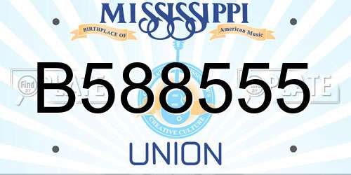B588555 Mississippi License Plate