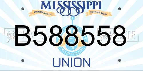 B588558 Mississippi License Plate