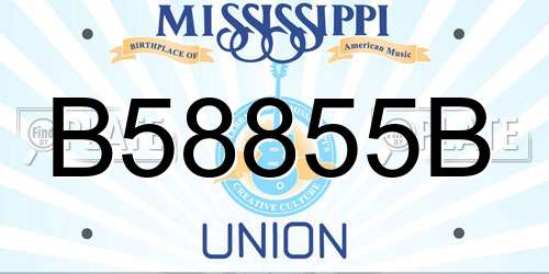 B58855B Mississippi License Plate