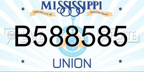 B588585 Mississippi License Plate