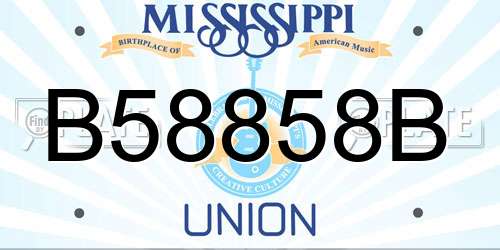 B58858B Mississippi License Plate