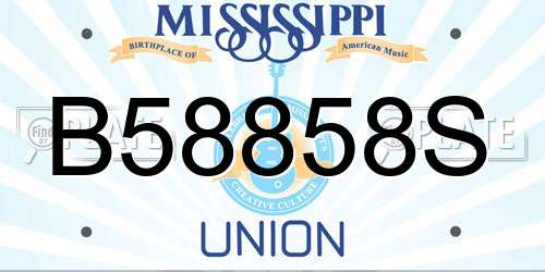 B58858S Mississippi License Plate