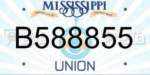 B588855 Mississippi License Plate