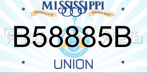 B58885B Mississippi License Plate
