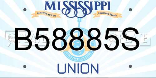 B58885S Mississippi License Plate