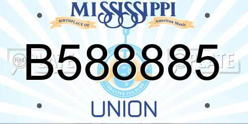 B588885 Mississippi License Plate