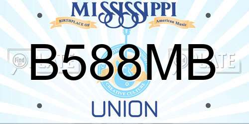 B588MB Mississippi License Plate