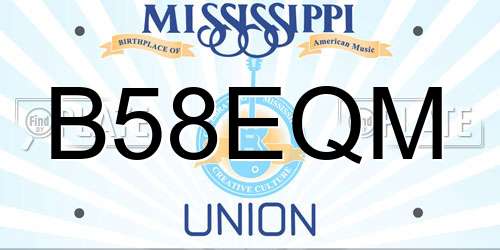 B58EQM Mississippi License Plate