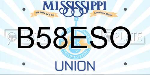 B58ESO Mississippi License Plate