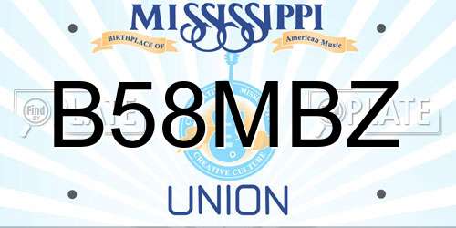 B58MBZ Mississippi License Plate