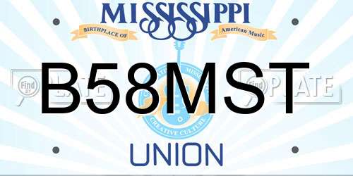 B58MST Mississippi License Plate