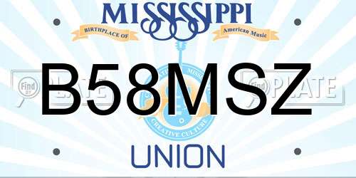 B58MSZ Mississippi License Plate