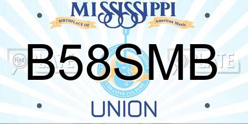 B58SMB Mississippi License Plate