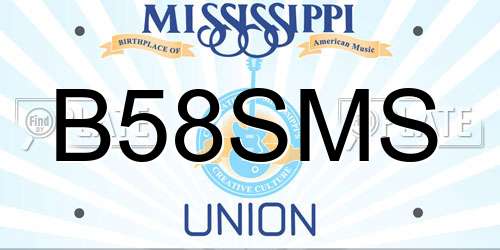 B58SMS Mississippi License Plate