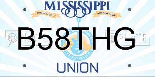 B58THG Mississippi License Plate