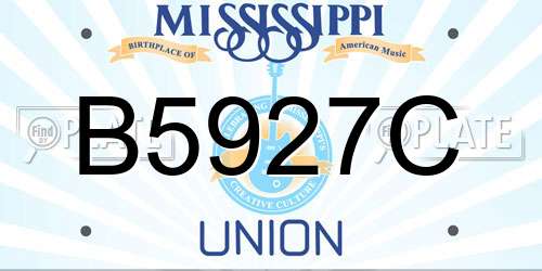 B5927C Mississippi License Plate