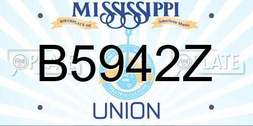 B5942Z Mississippi License Plate