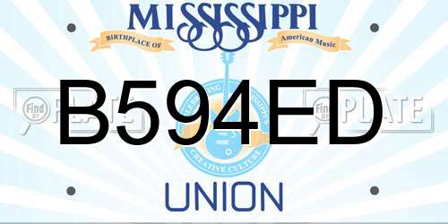 B594ED Mississippi License Plate