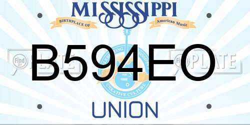 B594EO Mississippi License Plate