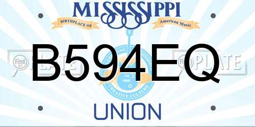 B594EQ Mississippi License Plate