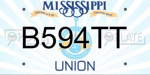 B594TT Mississippi License Plate