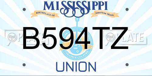 B594TZ Mississippi License Plate