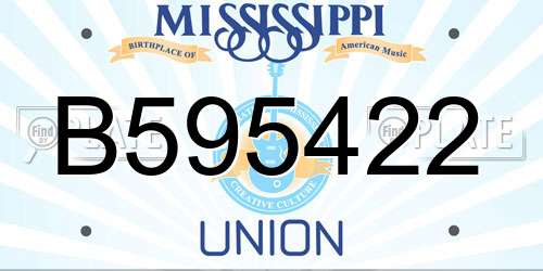 B595422 Mississippi License Plate