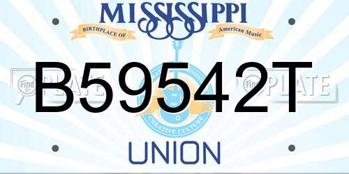 B59542T Mississippi License Plate