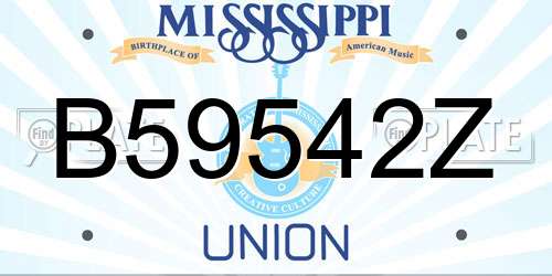 B59542Z Mississippi License Plate