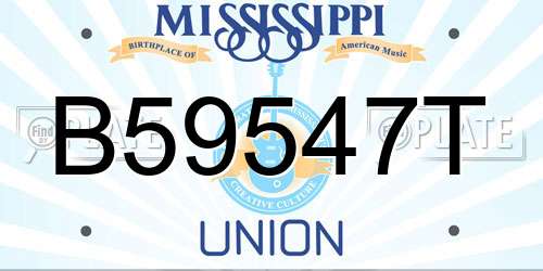 B59547T Mississippi License Plate