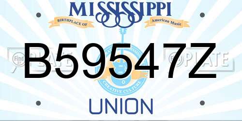 B59547Z Mississippi License Plate