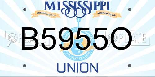 B5955O Mississippi License Plate