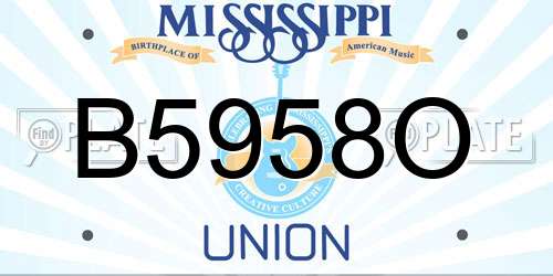 B5958O Mississippi License Plate