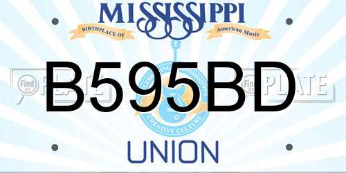 B595BD Mississippi License Plate