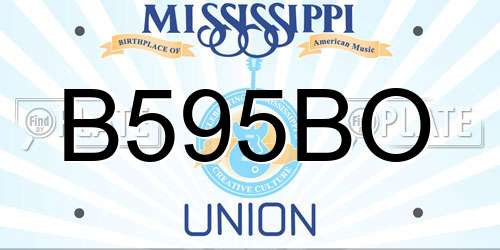 B595BO Mississippi License Plate