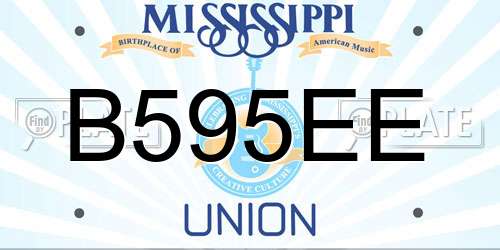 B595EE Mississippi License Plate