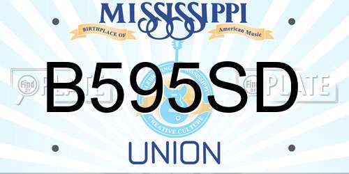 B595SD Mississippi License Plate